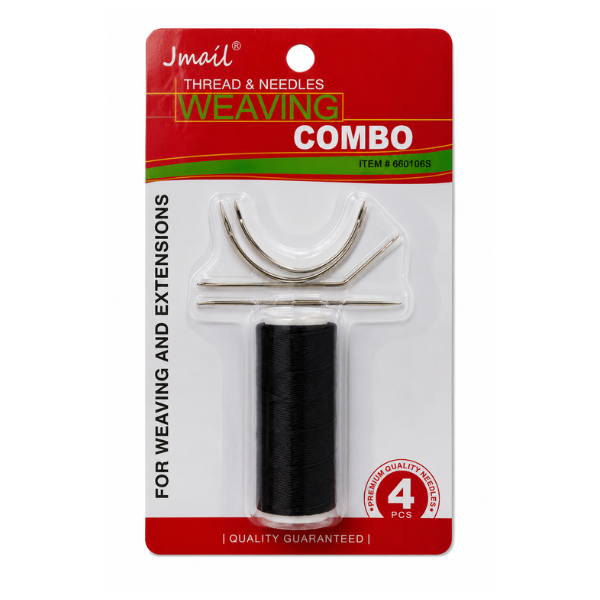 Kit Linha Pesponto + Agulha para Mega Hair Tranças Costura Capilar Alta Resistência