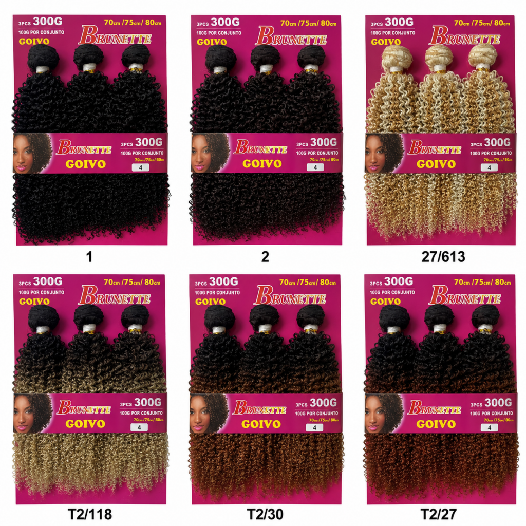Cabelo Orgânico Goivo Brunetti Fibra Premium para Tranças Crochet e Alongamento Diversas Cores