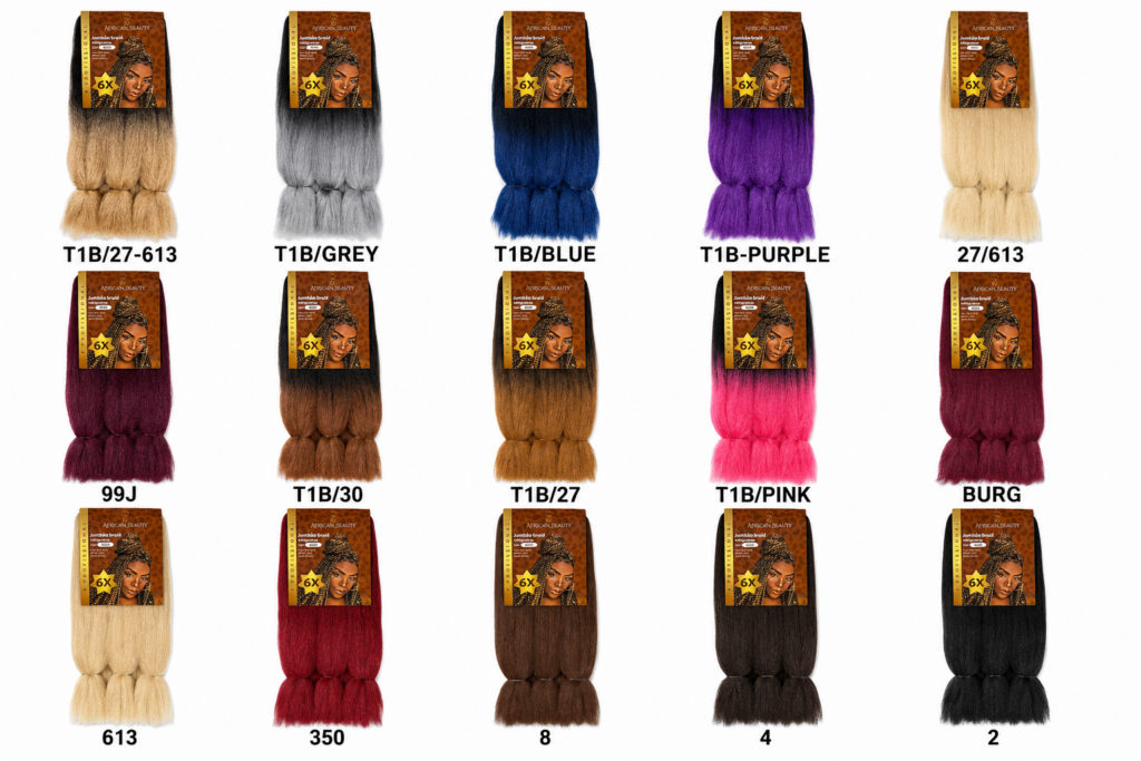 Jumbão African Beauty Fibra Sintética para Tranças Box Braids Crochet Diversas Cores