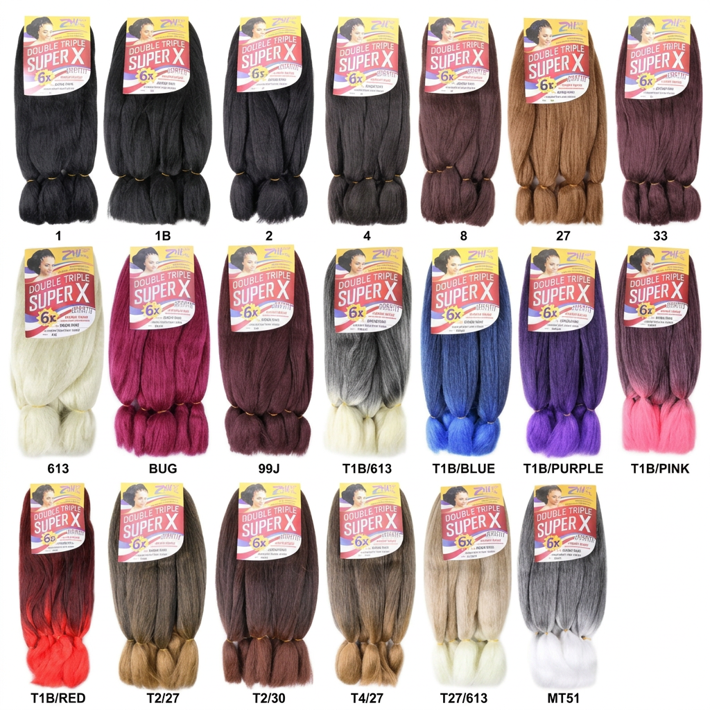 Jumbão SuperX Fibra Sintética para Tranças Box Braids Crochet Diversas Cores