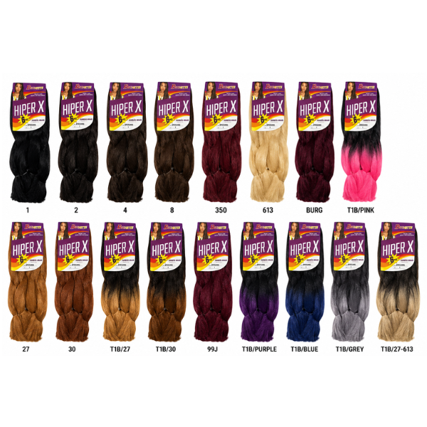 Jumbão Hiper X Fibra Sintética para Tranças Box Braids Crochet Diversas Cores