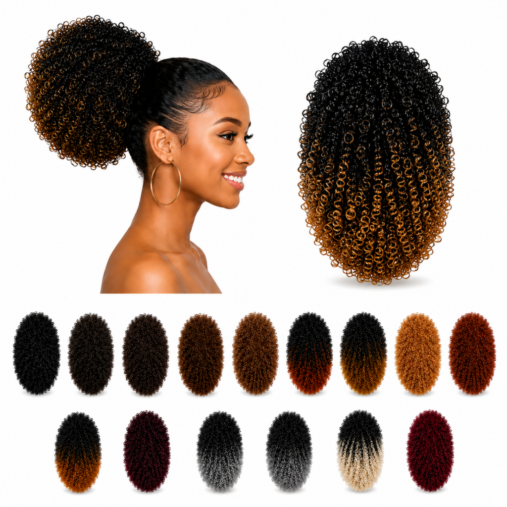 Afro Puff Modelo P10 45Cm Cacheado Diversas Cores